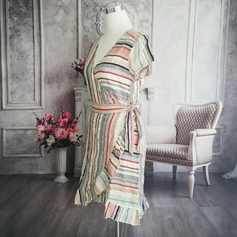 Free People Women's Wrap It Up Stripe Dress NWT - Picture 5 of 7